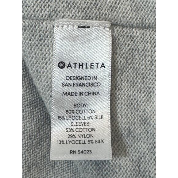 Athleta Sweater Womens S Gray Highland Crossback Pullover Athleisure Knit - Picture 6 of 9